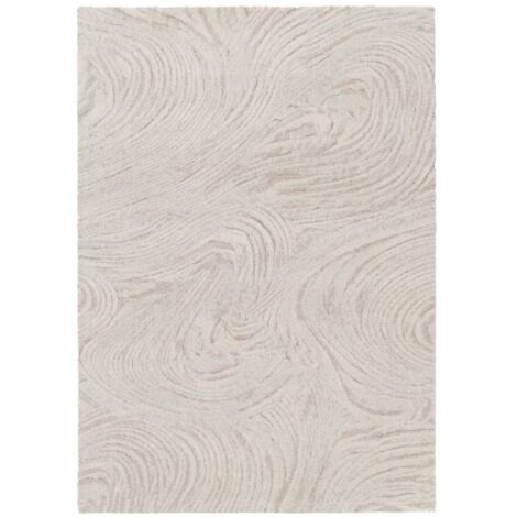 BOBOCHIC - Tapis poils long LOVINA motif abstrait 160x230 Beige (1/5)