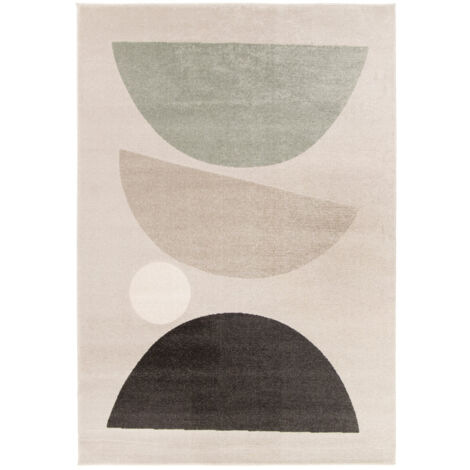 BOBOCHIC - Tapis poils ras MARTINE motif abstrait 120x170 Gris foncé