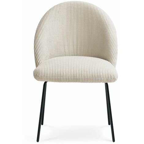 BOBOCHIC - Lot de chaises LALIE tissu velours côtelé et pieds métal noir Multicolore 3 (1/5)