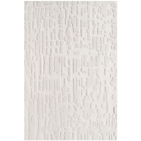BOBOCHIC - Tapis poil ras ARADIA motif géometrique 120x170 Crème (1/5)