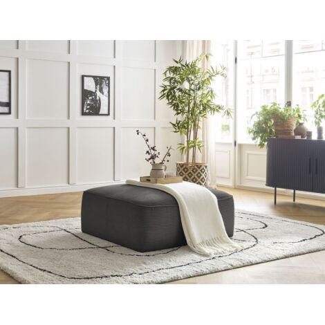 BOBOCHIC - Pouf LEOPOLD velours côtelé Taupe (1/5)