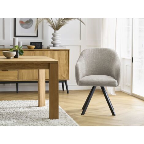 BOBOCHIC - Lot de chaises SOPHIE tissu texturé et pieds étoile Jaune et beige (1/5)