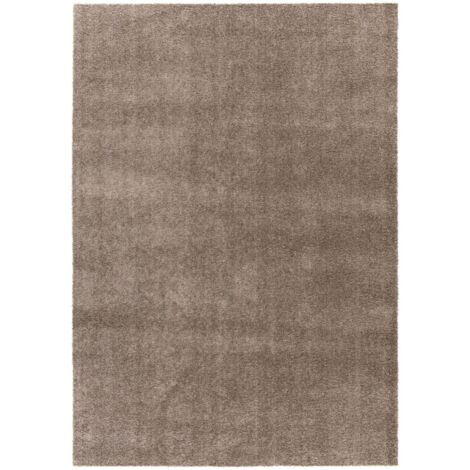 BOBOCHIC - Tapis poils ras lavable MIREILLE uni 120x170 Marron (1/5)