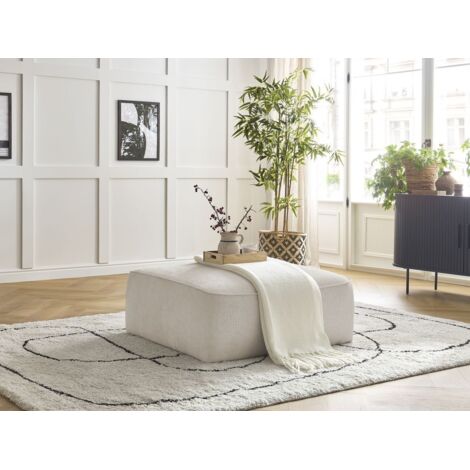BOBOCHIC - Pouf LEOPOLD tissu texturé Beige (1/5)