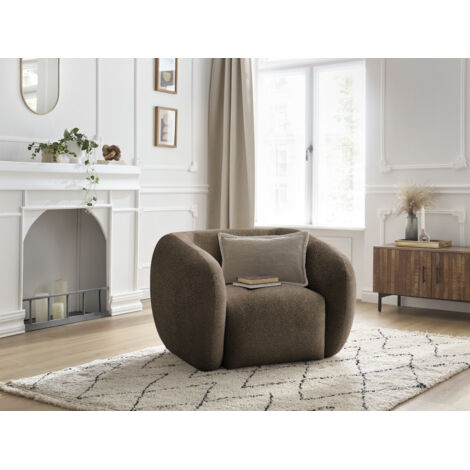 BOBOCHIC - Fauteuil CELINE tissu texturé Marron (1/5)
