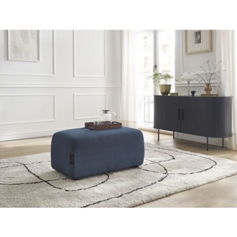 BOBOCHIC - Pouf ATILLA tissu chiné Bleu (1/5)