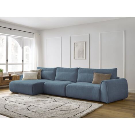 BOBOCHIC - Canapé droit fixe 3 places CLOUD Gris clair (1/5)