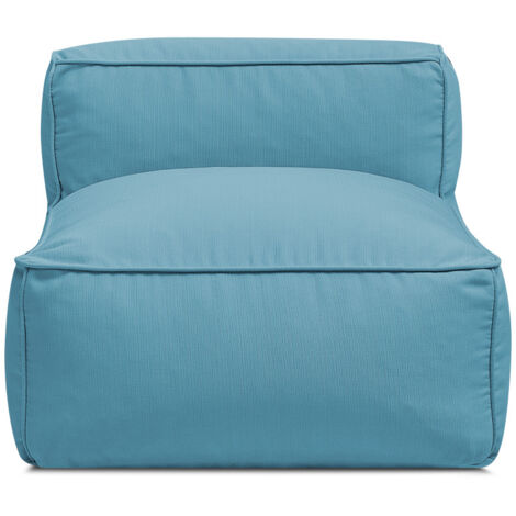 BOBOCHIC - Chauffeuse 1 place sans accoudoir pour canapé de jardin modulable GIULIA avec bâche de protection   Bleu clair (1/5)