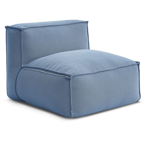 BOBOCHIC - Chauffeuse 1 place sans accoudoir avec bâche de protection pour canapé de jardin modulable BIARRITZ   Bleu (1/5)