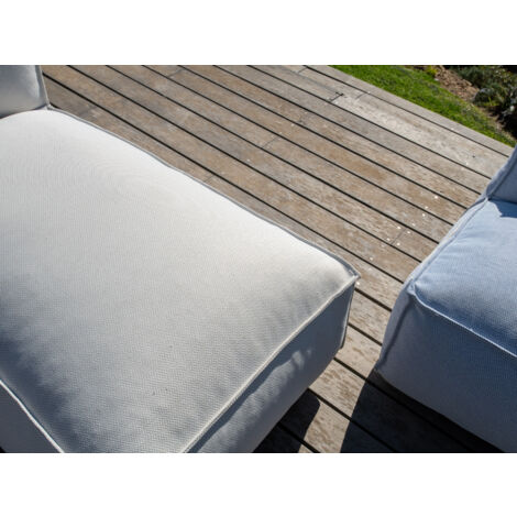 BOBOCHIC - Canapé de jardin modulable BIARRITZ avec bâche de protection, 1 chauffeuse 2 places et 2 méridiennes   Beige (1/5)