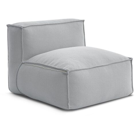 BOBOCHIC - Chauffeuse 1 place sans accoudoir avec bâche de protection pour canapé de jardin modulable BIARRITZ Gris (1/5)
