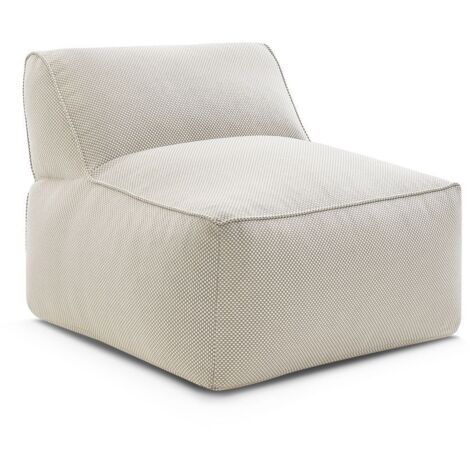 BOBOCHIC - Chauffeuse 1 place sans accoudoir pour canapé de jardin modulable RIVIERA tissu chiné   Beige (1/5)