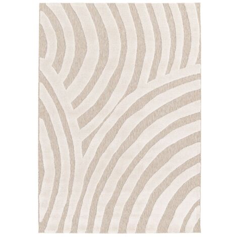 BOBOCHIC - Tapis poil ras VILMA motif abstrait  200x290 Beige