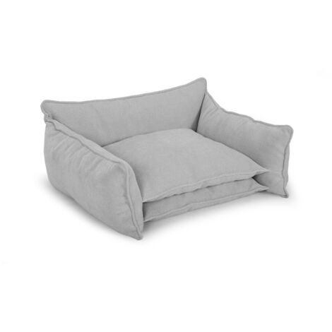 BOBOCHIC - Panier pour chien PLUTO tissu texturé  XXL (123 cm) Gris clair (1/4)