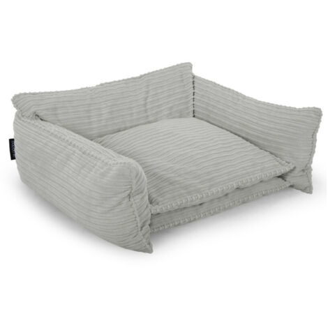 BOBOCHIC - Panier pour chien PLUTO velours côtelé  XXL (123 cm) Gris clair (1/4)
