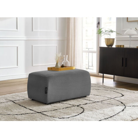 BOBOCHIC - Pouf ATILLA velours côtelé Gris foncé (1/5)