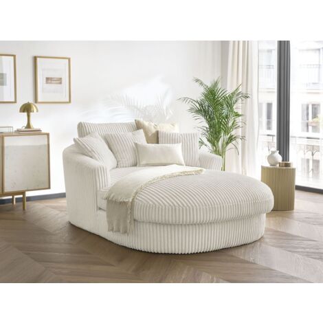 Bobochic – Méridienne BELEM 1 place en gros côtelé doux – Structure en bois massif – Longueur 144 cm – Style moderne – Confort équilibré