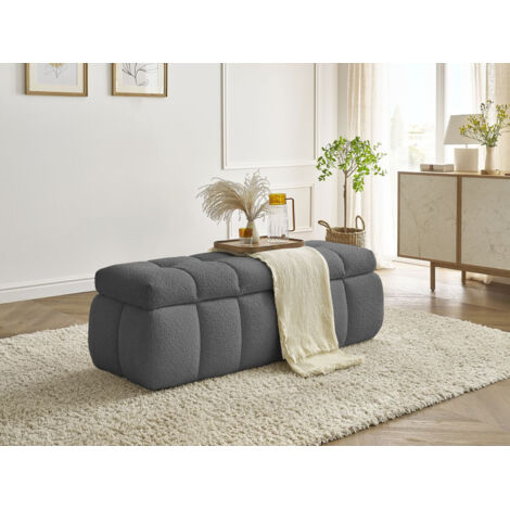 BOBOCHIC - Bout de lit MONT-BLANC tissu bouclette Gris foncé (1/5)