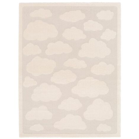 Bobochic – Tapis poils courts MAPA motifs nuages 120x170 cm – 60% polypropylène, 40% polyester – Épaisseur 1,4 cm – Fabrication belge (1/5)
