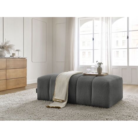 BOBOCHIC - Pouf pour canapé modulable ANNECY tissu bouclette Gris foncé (1/5)