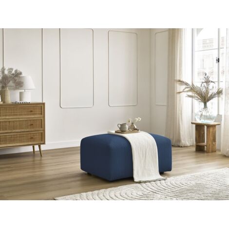 BOBOCHIC - Pouf TINA velours côtelé Bleu foncé (1/5)