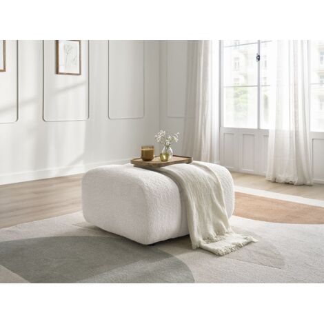 BOBOCHIC - Pouf TALIA tissu bouclette   Blanc (1/5)