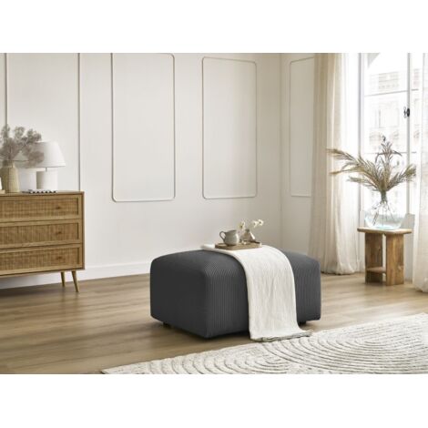 BOBOCHIC - Pouf TINA velours côtelé Gris foncé (1/5)