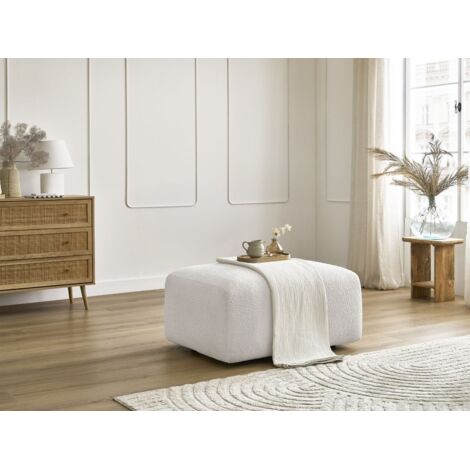 BOBOCHIC - Pouf TINA tissu bouclette   Blanc (1/5)