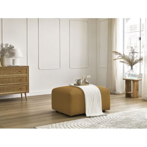 BOBOCHIC - Pouf TINA velours côtelé Jaune (1/5)