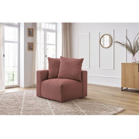 BOBOCHIC - Angle pour canapé modulable VOLTAIRE Angle gauche Rose (1/5)