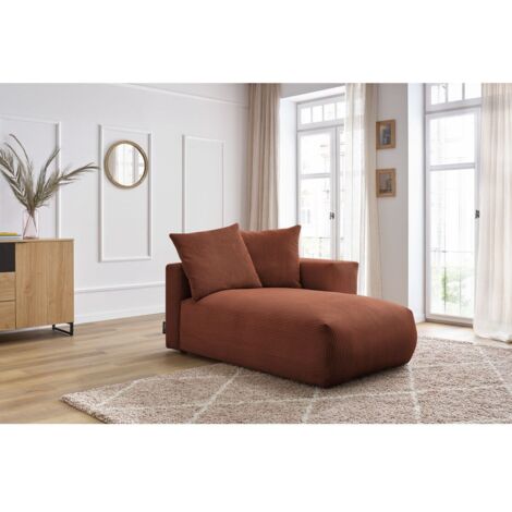 BOBOCHIC - Méridienne avec accoudoir pour canapé modulable VOLTAIRE Angle droit Orange (1/5)