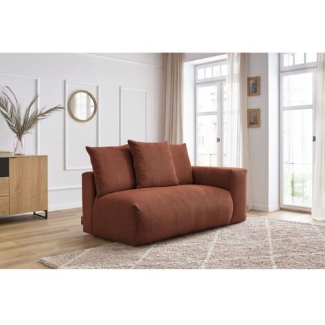 BOBOCHIC - Chauffeuse 2 places avec accoudoir pour canapé modulable VOLTAIRE Angle droit  Orange (1/5)