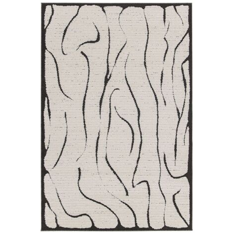 BOBOCHIC - Tapis poils ras COSMARA motif abstrait 120x170 Beige (1/5)
