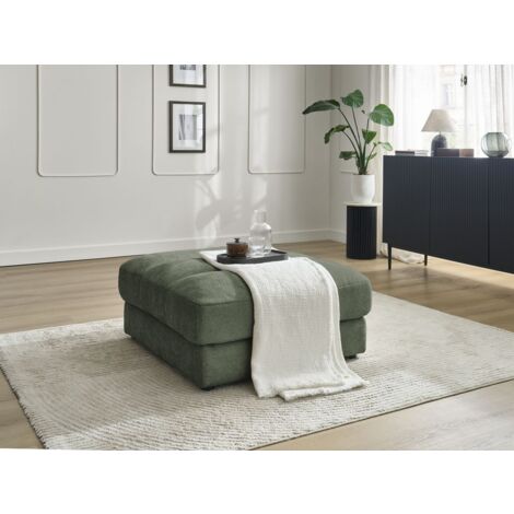 BOBOCHIC - Pouf SIERRA tissu texturé Vert foncé (1/5)