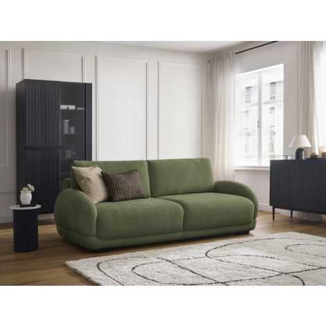 BOBOCHIC - Canapé droit convertible coffre MONICA Vert (1/5)