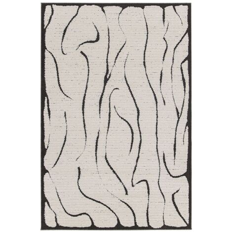 BOBOCHIC - Tapis poils ras COSMARA motif abstrait  200x290 Beige (1/5)
