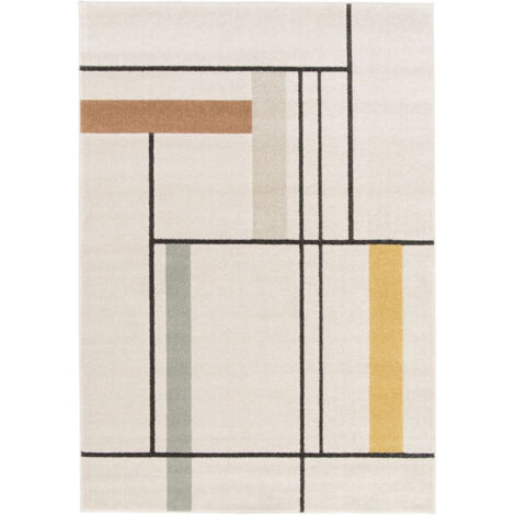 BOBOCHIC - Tapis poils courts EMILIEN motifs abstraits 120x170 Multicolore (1/5)