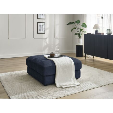 BOBOCHIC - Pouf SIERRA tissu texturé Bleu foncé (1/5)