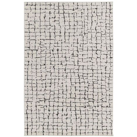 BOBOCHIC - Tapis poils ras NEBULIA motif abstrait 160x230 Beige (1/5)