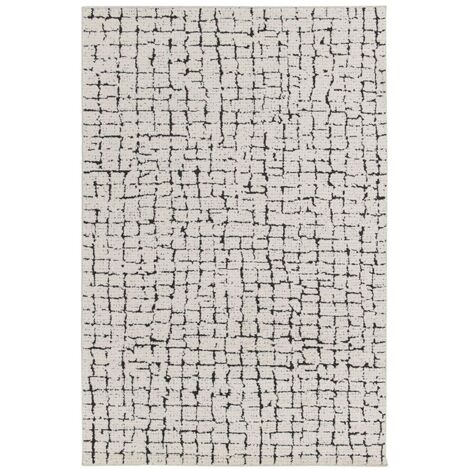 BOBOCHIC - Tapis poils ras NEBULIA motif abstrait  200x290 Beige (1/5)