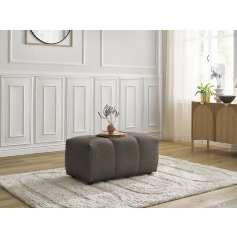 BOBOCHIC - Pouf ROXELANE tissu bouclette   Marron (1/5)