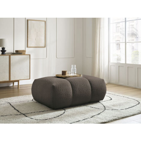 BOBOCHIC - Pouf FUJI tissu bouclette   Marron (1/5)