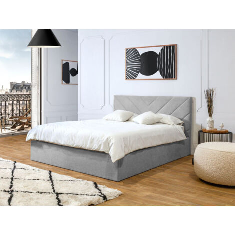 BOBOCHIC - Lit coffre ROMANE 180x200 Gris clair (1/5)
