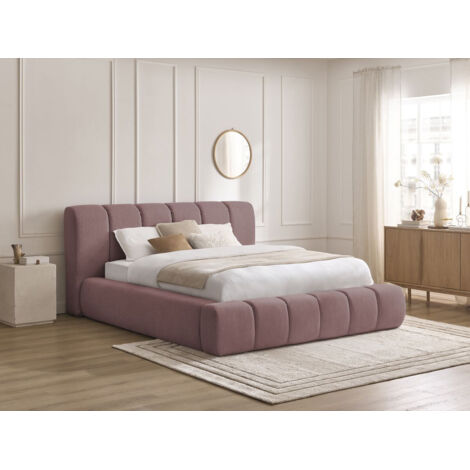 BOBOCHIC - Lit coffre DENALI tissu lisse 160x200 Rose (1/5)