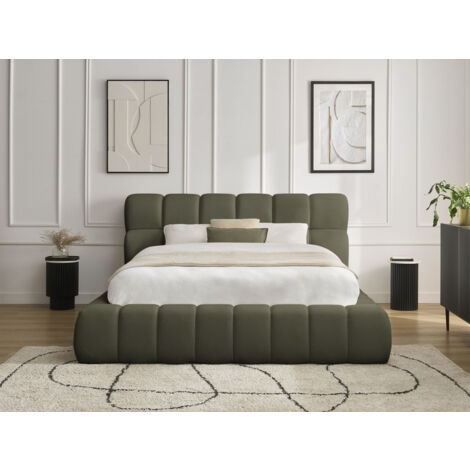 BOBOCHIC - Lit coffre MONT-BLANC tissu mesh 140x190 Vert (1/5)
