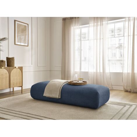 BOBOCHIC - Grand pouf pour canapé modulable SIRIUS tissu texturé   Bleu foncé (1/5)