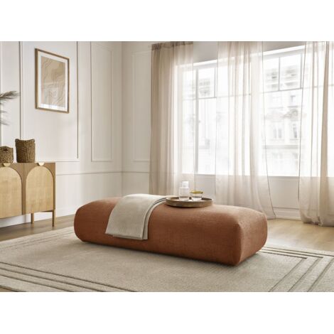 BOBOCHIC - Grand pouf pour canapé modulable SIRIUS tissu texturé Orange (1/5)