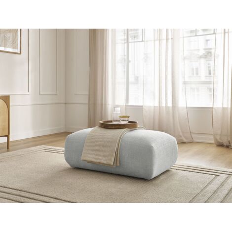 BOBOCHIC - Petit pouf pour canapé modulable SIRIUS tissu texturé Gris clair (1/5)
