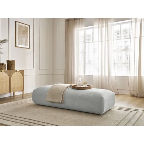 BOBOCHIC - Grand pouf pour canapé modulable SIRIUS tissu texturé Gris clair (1/5)