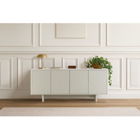 BOBOCHIC - Buffet 4 portes 180 cm ESTEBAN formes géométriques Beige (1/5)